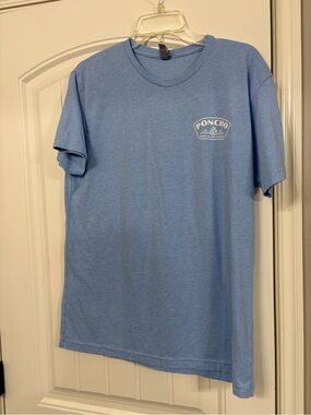 Poncho Men's Short Sleeve Crewneck Tee in Heather Blue